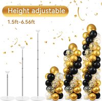 2 jeux de supports de colonnes de ballons avec 100 ballons Hauteur de 6.5 pieds Support de tour de ballons pour décorations de fête d'anniversaire de mariage
