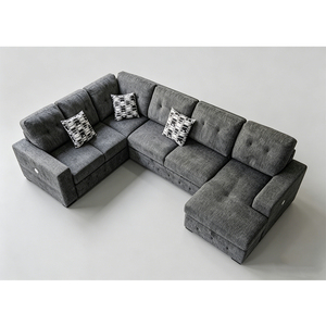Canapé-<span class=keywords><strong>lit</strong></span> <span class=keywords><strong>d</strong></span>'angle <span class=keywords><strong>en</strong></span> forme de U contemporain et moderne Pinzhi Home, convertible et pliable, pour salon - Product Image 1