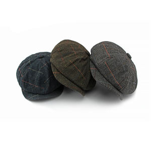 Casquette de gavroche en tweed à chevrons pour homme et femme Casquette à carreaux rayée vintage classique <span class=keywords><strong>irlande</strong></span> Ivy Gatsby Cabbie Driving Golf Flat Hat - Product Image 3