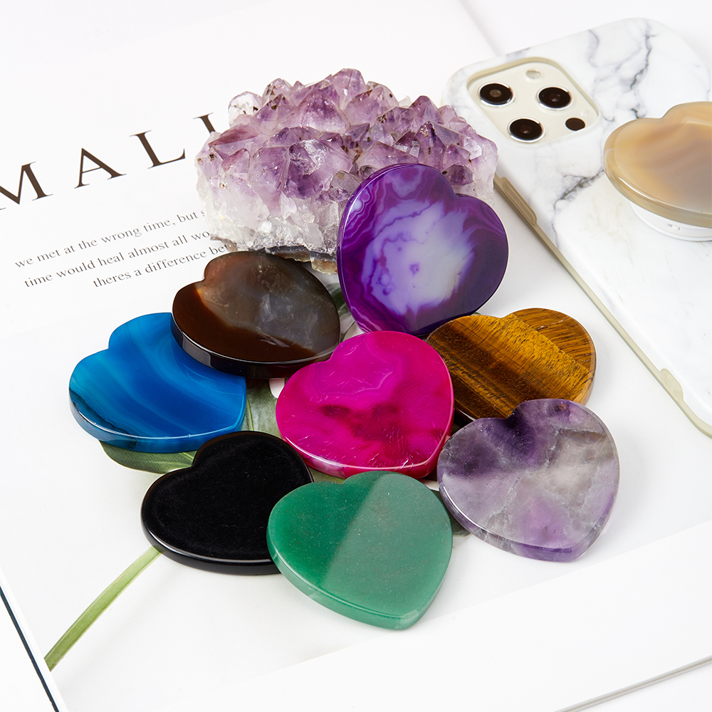 Изготовленный на заказ логотип натуральный камень агат камень мобильного телефона держатель для гнезда для Агат срез камня, Кристальный, для телефона, сцепление используется для украшения телефона, аксессуары