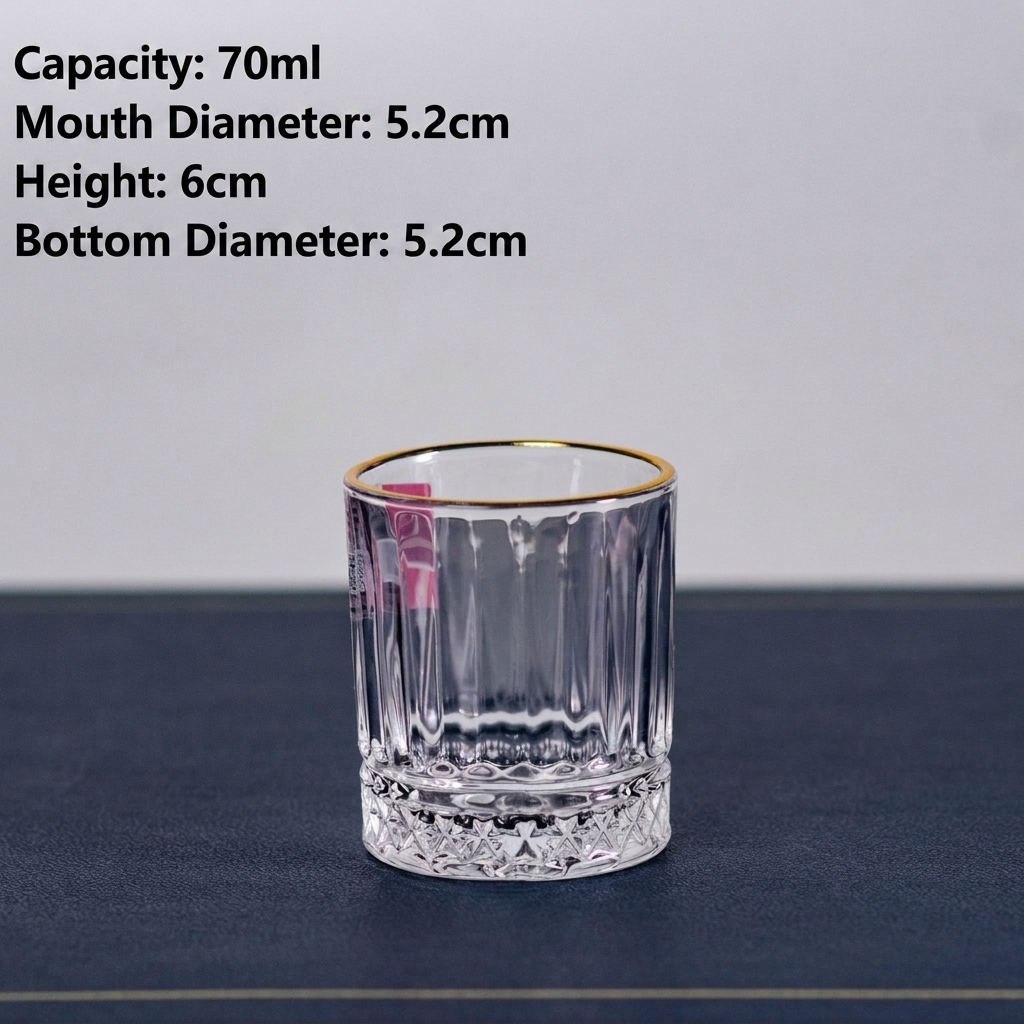 Verre à shot en cristal motif épée bord doré 70ml