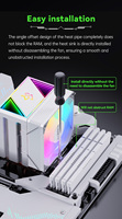 Ventilateur de refroidissement CPU Snowman en promotion, 6 caloducs, TDP 180W, PWM 4 broches, prise en charge RGB, compatible Intel et AMD, dissipation thermique silencieuse multiplateforme