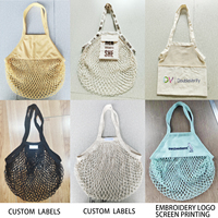 Sacs de marché en coton naturel réutilisables sur mesure, sacs fourre-tout en coton biologique grande capacité