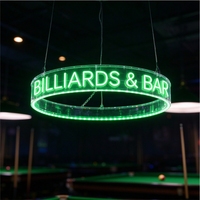 Enseigne Néon LED Circulaire Personnalisée Suspendue, Affichage Acrylique à 360 Degrés, DC 12V, Décoration pour Salle de Jeux et Bar