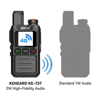 KENEARD KE737 Talkie-walkie 4G POC, portée illimitée mondiale, radio bidirectionnelle portable, double carte Nano SIM, 3000 mAh, Type-C, puissance de sortie 2W