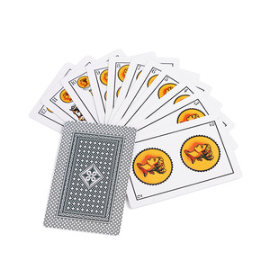 Personalice su logotipo en ambos lados Cartas de <span class=keywords><strong>poquer</strong></span> de España Cartas de póquer Juego de cartas de PVC de alta calidad Naipes de papel - Product Image 5