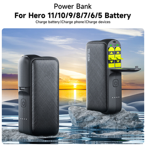 Boîte de rangement et de charge Telesin, <span class=keywords><strong>batterie</strong></span> <span class=keywords><strong>externe</strong></span> 10 000 mAh, chargeur portable anti-poussière pour batteries GoPro 11/10/9/8/7/6/5 - Product Image 2