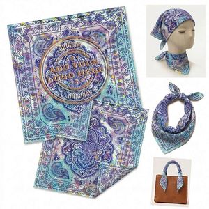 Bandana en coton imprimé sur mesure, style paisley vintage, foulard carré doux multi-usages pour cadeaux promotionnels de marque - Product Image 1