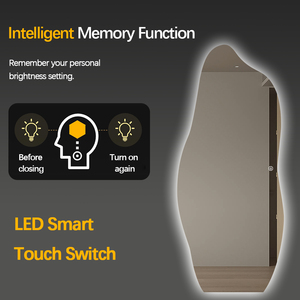 Tùy chỉnh kích thước tường LED mặc quần áo Gương thông minh chiếu sáng đầy đủ chiều dài treo tường defogger độc đáo không Khung Gương phòng tắm - Product Image 3