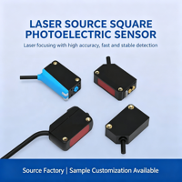 Sensor fotoeléctrico cuadrado con fuente de luz láser, supresión de fondo, interruptor fotoeléctrico cuadrado, reflexión specular