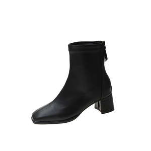 Botines de tacón alto para mujer, otoño/invierno, con punta cuadrada, estilo moderno - Product Image 2