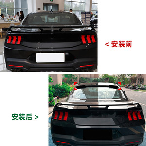 Ford Mustang MK7 2024+ Rear Spoiler Piano Black Carbon Fiber Texture ABS Wing Shaped Trunk Modification - Product Image 4