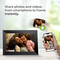 Bingkai Foto Digital Layar Dinding WIFI Memori 32GB 10 Inci Hitam dengan Putar Video Berulang