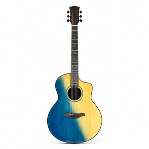 Guitarra Acústica con Tapa de Abeto Sólido, 36, 40, 41 Pulgadas, Cutaway, Cuerdas de Acero, Acabado Degradado Azul, Venta al por Mayor, OEM, ODM - Product Image 6