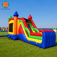Toboggan aquatique gonflable pour enfants en PVC pour jardin extérieur, toboggans gonflables, château gonflable personnalisé à v