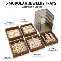 Multi Drawer Jewelry Box Large Capacity Wooden Jewellery Storage Organizer With Removable Velvet Trays