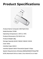 USB 3.0 Metal Alloy Warrior PD096 Pendrive 64GB Baru - Transfer Lebih Cepat