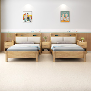 Juegos de Dormitorio de Madera Duraderos y Ecológicos de Diseño Moderno Personalizado, Mesita de Noche y Estructura de Cama a Precio Económico para Hogares de Ancianos, Centros de Cuidado y Hoteles - Product Image 1