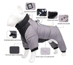 Qiqu-traje de nieve para tienda de mascotas, chaqueta impermeable para perros medianos y pequeños, reflectante, Extra cálido, para invierno - Product Image 3