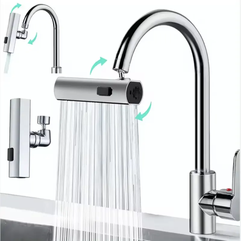 Temu Shein Tiktok Trends Kitchen Accessories Tap Waterfall Kitchen Faucet 360 Degree Swivel Faucet