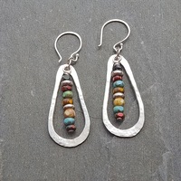 Boucles d'oreilles rétro colorées en forme de goutte d'eau, bijoux élégants pour femmes