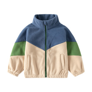 Vêtements pour enfants OEM, nouvelle <span class=keywords><strong>veste</strong></span> en polaire pour l'automne, <span class=keywords><strong>veste</strong></span> décontractée pour garçons, <span class=keywords><strong>veste</strong></span> à col montant avec couleurs assorties - Product Image 6