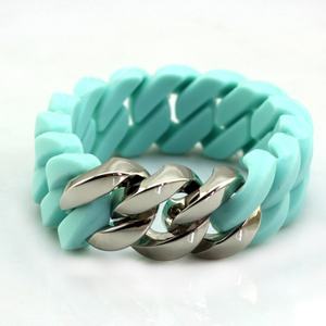 New Arrived Silicon Stainless Steel <b>Bracelet</b> With Curb Versatile Elastic Bangle Twist Energy Cuban Chain <b>Bracelet</b> - Product Image 3