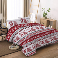 Motif de flocon de neige arbre de cerf rouge impression 3D literie de couette de luxe ensemble de housse de couette de Noël
