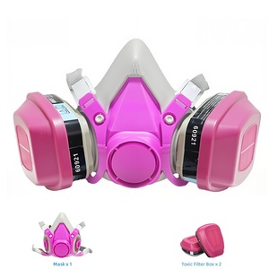 Máscara de Gas de Media Cara con Gafas de Seguridad Antivaho, Respirador KN95 de Alta Filtración, Plástico para Pintura en Aerosol y Productos Químicos - Product Image 6