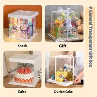 Boîte à gâteau en papier kraft transparent personnalisée, 4-12 pouces, emballage moderne de luxe recyclable pour gâteau d'anniversaire