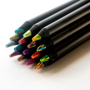 FSC 10mm Jumbo Colored Mixte Pastels Haute Qualité Noir Bois <span class=keywords><strong>arc</strong></span>-<span class=keywords><strong>en</strong></span>-<span class=keywords><strong>ciel</strong></span> Crayons de Coloriage pour Scohool/artiste - Product Image 1