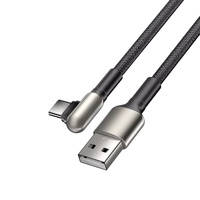 Câble USB-C de charge rapide 5A 3A PD, conception coudée à 90 degrés, conducteur en cuivre pur, alliage de zinc, nylon tressé, longueur personnalisée, imprimante