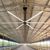 GIMEFAN Circulateur d'air HVLS blanc 3.7A, 6m, pales en acier zingué revêtu d'aluminium, double roulement à billes, montage au plafond pour