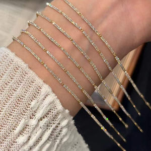 Pulsera de tenis estilo hip hop Galaxy de oro macizo de 18K con diamantes cultivados en laboratorio certificados por IGI, cadena fina para uso diario en la oficina y fiestas de cóctel - Product Image 2