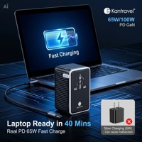 Chargeur universel GaN tout-en-un 120/140 W avec USB-C, circuit intelligent de sécurité, adaptateur de voyage UK US EU AU pour appareils électroniques haute puissance