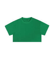 Vêtements streetwear pour femmes, logo personnalisé, 210GSM, 100% coton, couleur unie, crop top ample, t-shirt en coton personnalisé pour femmes