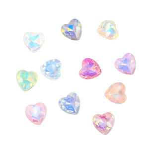 Strass en verre cristal en forme de cœur pour nail art, accessoires de bijouterie DIY, lot en vrac, non toxique, motifs d'amour - Product Image 5