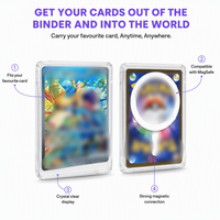 Support de téléphone magnétique ultra-fin personnalisé pour cartes de visite, résistant aux chutes, avec coque en PC et fenêtre transparente pour rangement de cartes