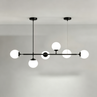 Lustre suspendu moderne en verre à bulles LED pour salle à manger, vente en gros