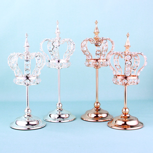 LK20190906-48 <strong>Brass</strong> Color Lotus Design Crystal Candle Holder <strong>Candlestick</strong> for Wedding Decoration - Product Image 4