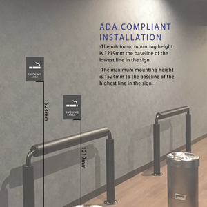 Designato simbolo di fumo <span class=keywords><strong>braille</strong></span> designato fumo zona svapo ADA segnaletica per affari da acrilico - Product Image 3