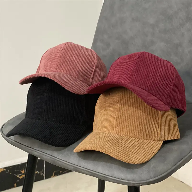 Wholesale price custom vintage baseball hat winter corduroy baseball cap