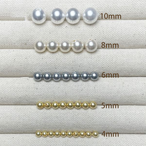 Perlas Sueltas Redondas Blancas, Rosas y Grises de 4mm-16mm, de Primera Calidad, con Medio Orificio, para la Fabricación de Joyas, Pendientes y Colgantes - Product Image 5