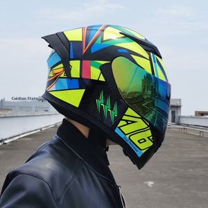 JIEKAI Casque de moto électrique universel toutes saisons pour Bluetooth Hommes Femmes Double lentille Couverture complète pour voiture de rue - Product Image 1