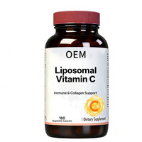 Vitamine C liposomale OEM, 180 capsules végétales, soutien immunitaire et collagène, antioxydant, complément alimentaire, marque privée