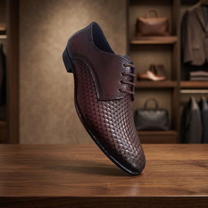 Chaussures habillées décontractées d'été pour hommes en cuir véritable à lacets, motif personnalisé, respirantes, légères, à bout pointu, personnalisables - Product Image 2