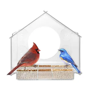Mangeoire à oiseaux à fenêtre détachable avec 4 ventouses