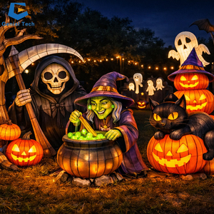 Escultura Luminosa de Dinosaurio Fantasma de Halloween con Ojos Animados, IP67, para Zona de Terror de Parques Temáticos, con Certificación CE - Product Image 6