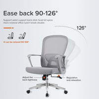 Prix moins cher chaise du personnel milieu dos maille tissu chaise de bureau chaises de réunion pivotantes