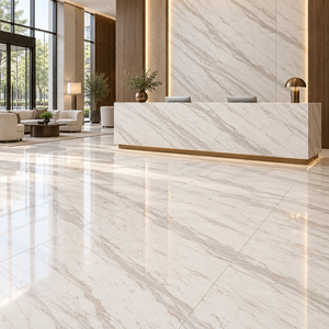 Grande dalle de marbre blanc Volakas UnionStone, polie, imperméable, application contemporaine pour murs, sols et comptoirs de cuisine d'hôtel - Product Image 4